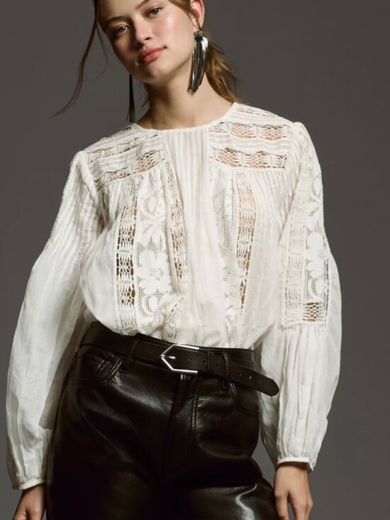 Forever that girl Tops - Forever That Girl Top Sm White Sheer Lace Crochet Boho Western Peasant Romantic